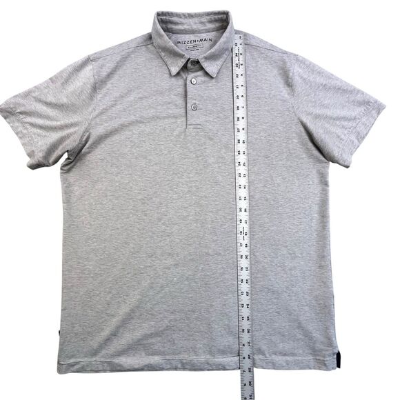 Mizzen + Main Polo Shirt Size XL Gray Trim Fit Golf Short Sleeve Stretch - Picture 11 of 11